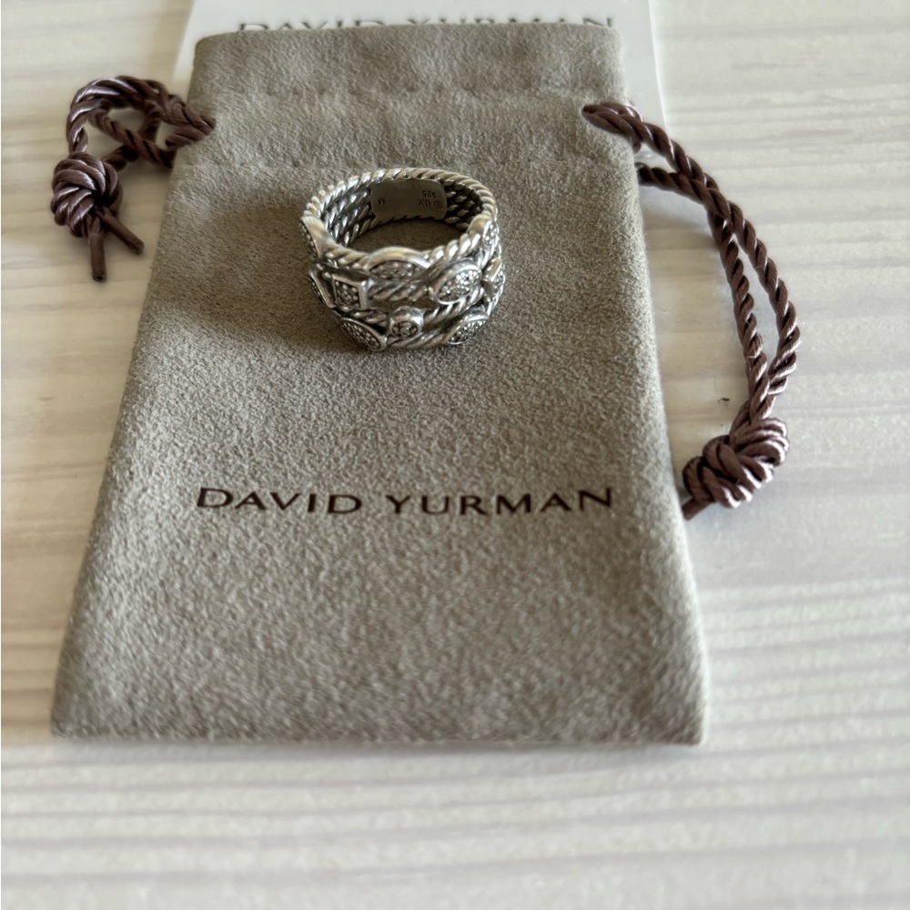 David Yurman Diamond Four Row Confetti Ring